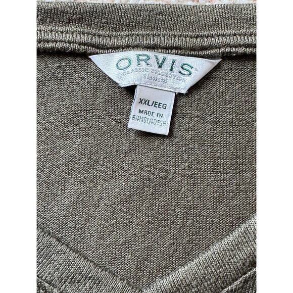 ORVIS knit T-shirt. Olive Green; lightweight & flowy, size XXL - Picture 3 of 8